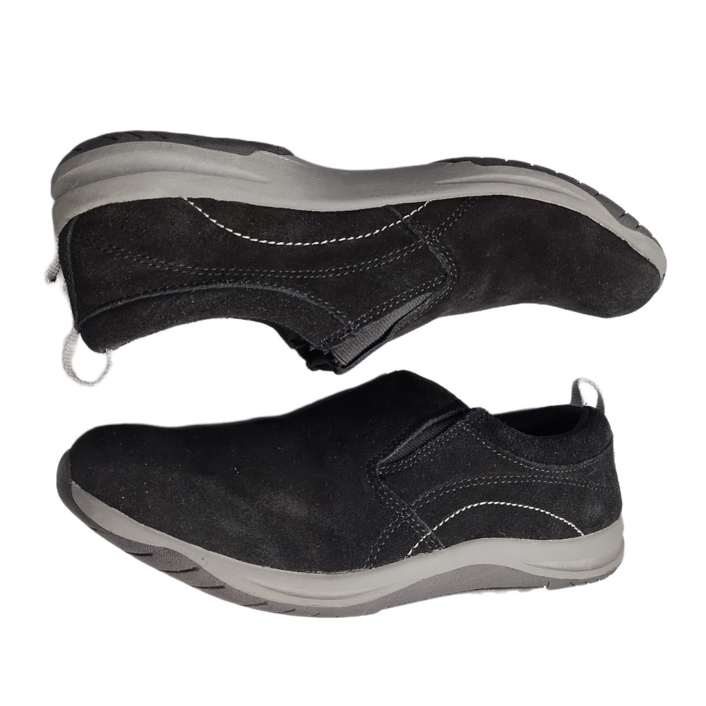 Lands' End Casual Walking Shoes Womens US Size 8B Black Round Toe Slip On 459832